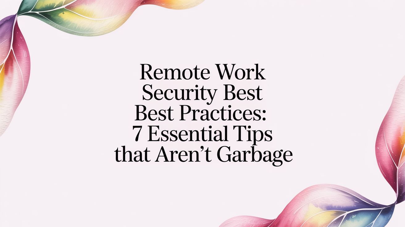 remote work security best practices: 7 essential tips that aren't garbage